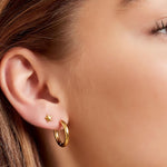 Creoles simple XL Gold Color Stainless Steel