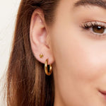 Creoles simple XL Gold Color Stainless Steel