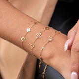 Minimalist bracelet with charms Gold Color Stainless Steel