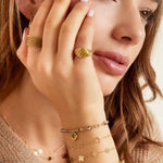 Bracelet 5 clovers Gold Color Stainless Steel