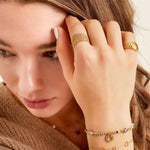 Bracelet with figures Gold Color Stainless Steel