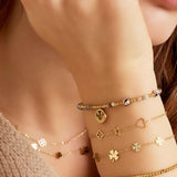 Bracelet with figures Gold Color Stainless Steel