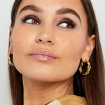 Earrings shell look Gold Color Stainless Steel