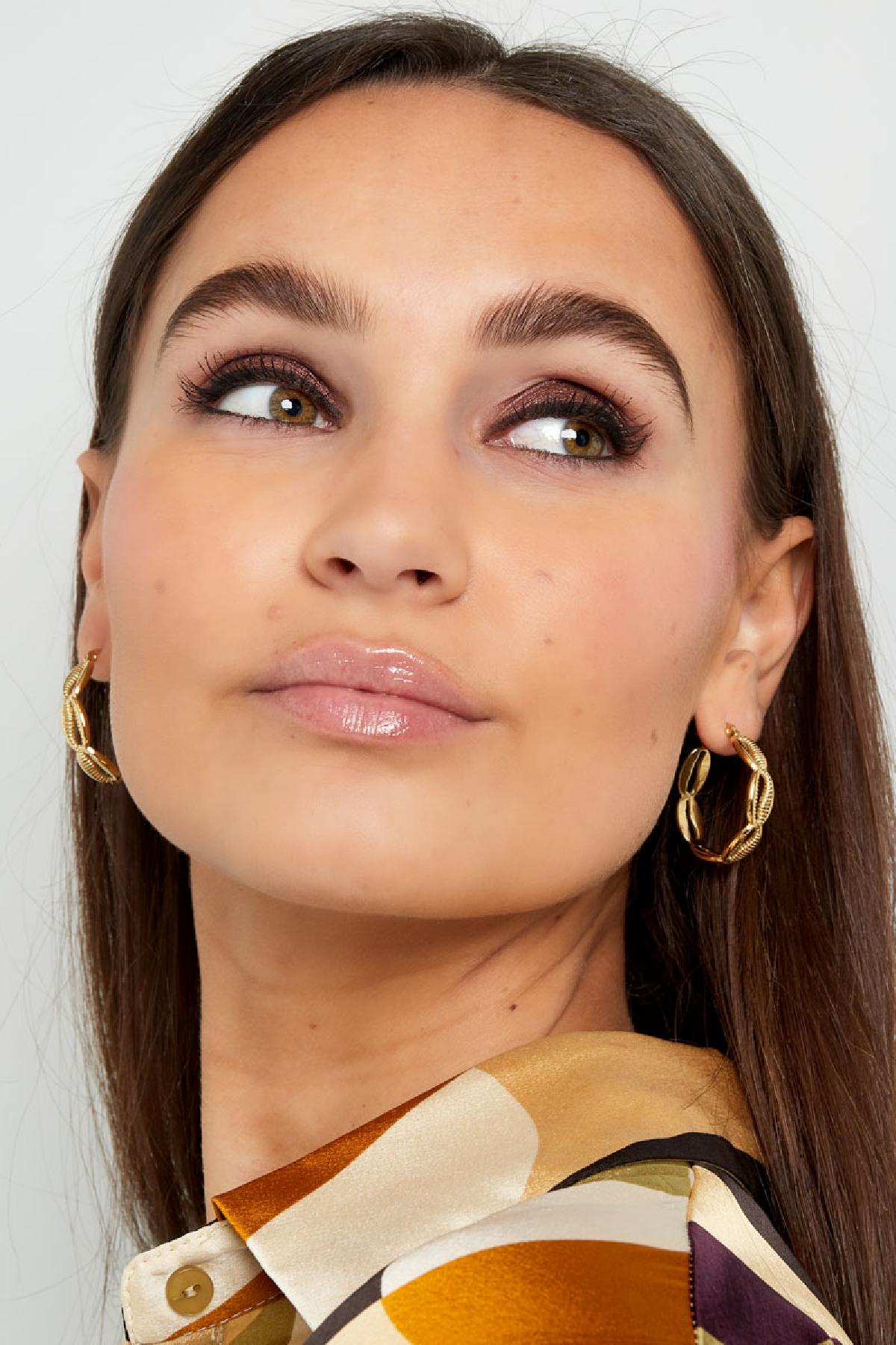 Earrings shell look Gold Color Stainless Steel