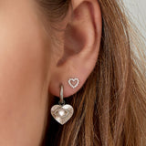 Ear stud heart - Gold Color Copper