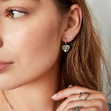 Ear stud heart - Gold Color Copper