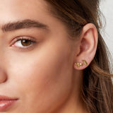 Ear stud feather - Gold Color Stainless Steel