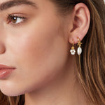 Earrings with pearl pendant - Stainless Steel