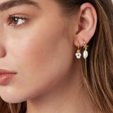 Earrings with pearl pendant - Stainless Steel