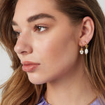 Earrings with pearl pendant - Stainless Steel