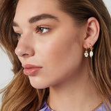 Earrings with pearl pendant - Stainless Steel