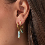 earring with black beads