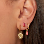 Earrings elongated stone - Gold color/white