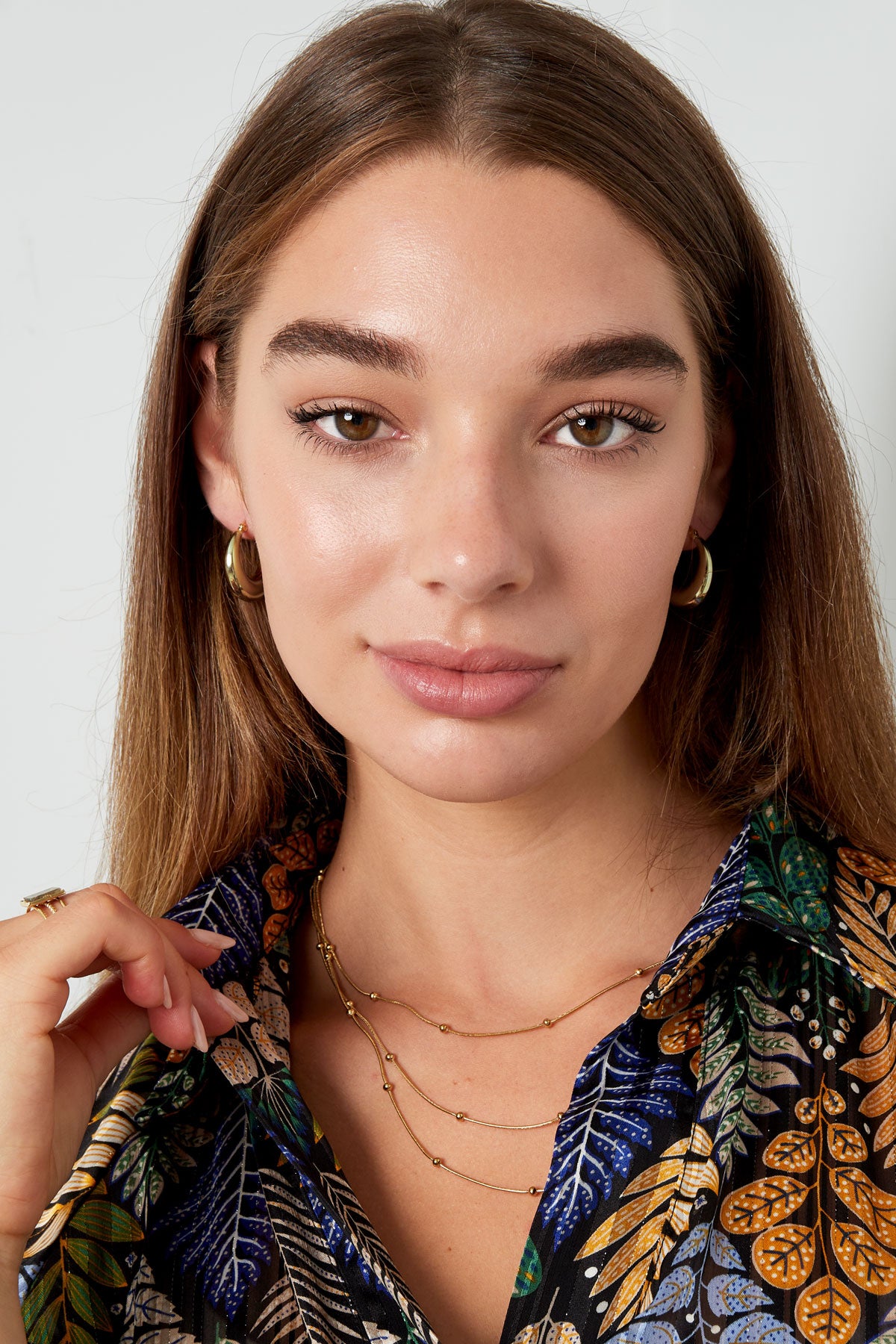 Earrings classy round - Silver Color color