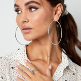 Earrings thin basic hoops - Silver Color color