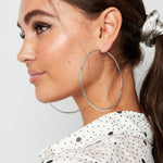 Earrings thin basic hoops - Silver Color color