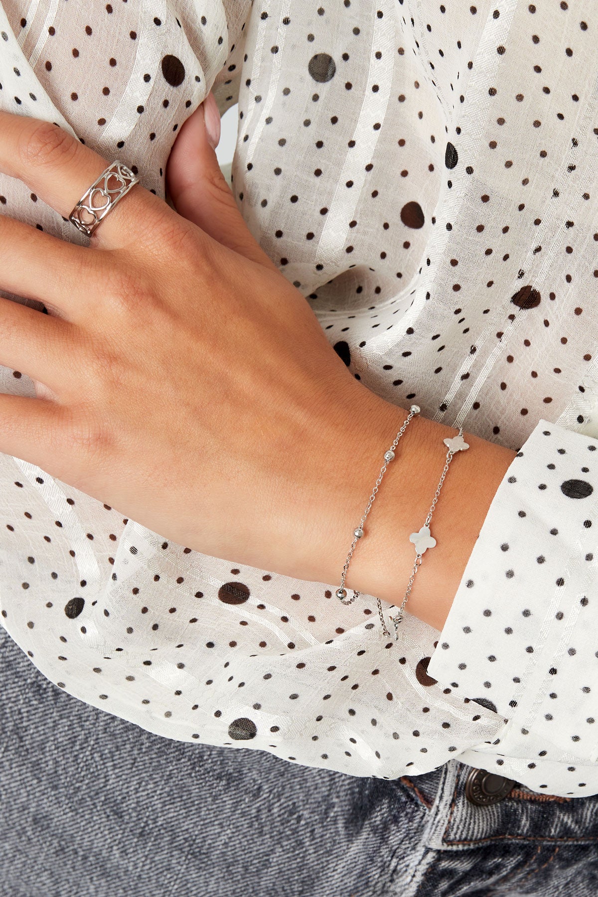 double bracelet clover/balls