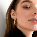 drop shaped earrings with stones