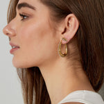 drop shaped earring with stones with balls