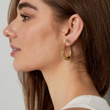 drop shaped earring with stones with balls