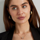 Earrings moon relief - Silver Color color
