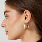 Earrings moon relief - Silver Color color
