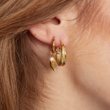 leaf earrings with pearls