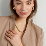 bracelet flat coarse - Gold color-6.0mm