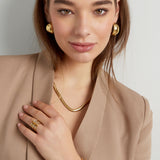 bracelet flat coarse - Gold color-6.0mm