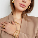 bracelet flat coarse - Gold color-6.0mm
