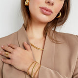 bracelet flat coarse - Gold color-6.0mm