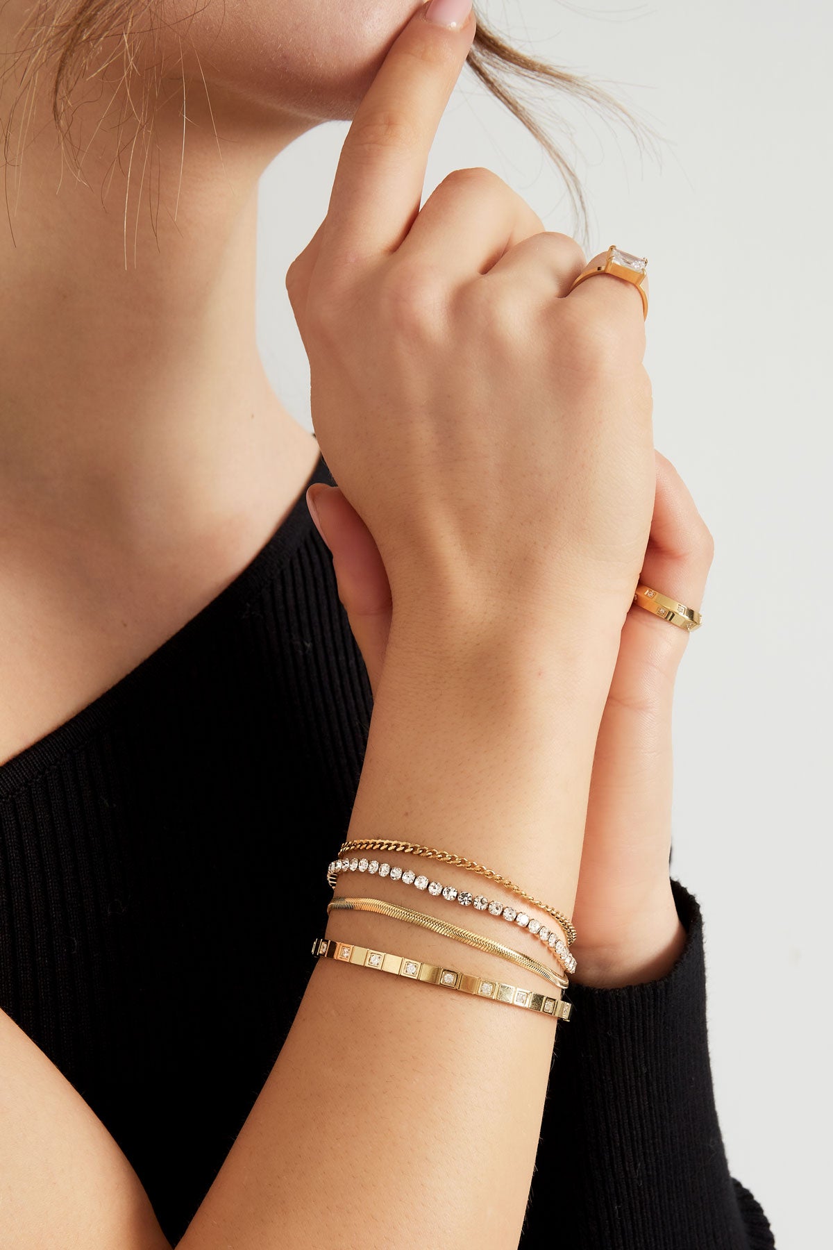 bracelet double layer of stones