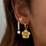 earring with cute flower pendant