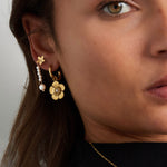 earring with cute flower pendant