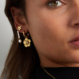 earring with cute flower pendant