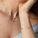Flower party bracelet - Silver Color color