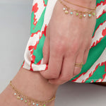 Bracelet with coins and beads - pink/Gold color 