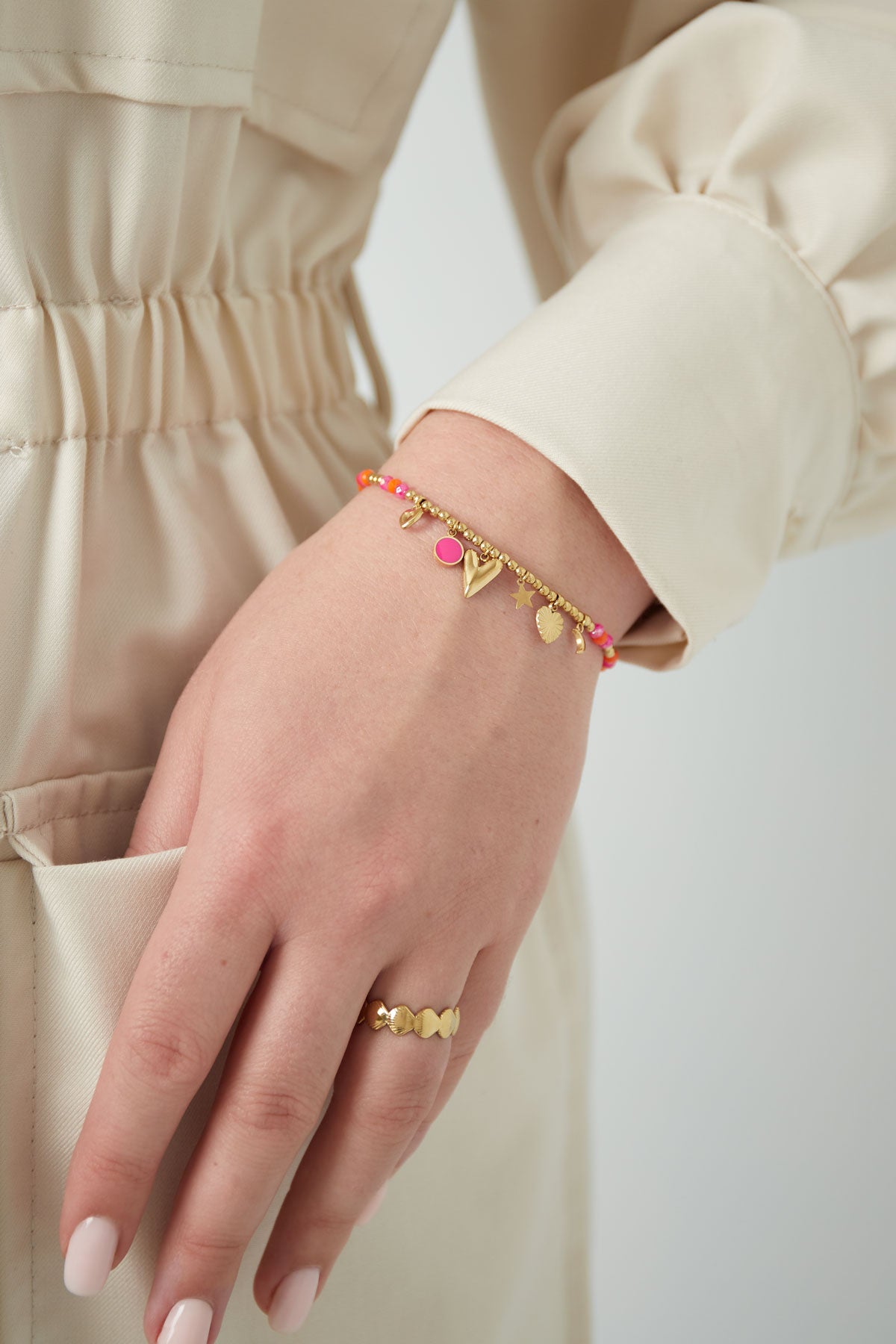 Bracelet summer smile - pink orange