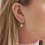 Earrings clover class - Silver Color color