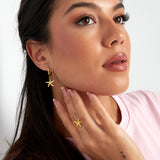 Earrings simple starfish - Silver Color color
