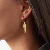 fish charm earrings