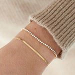 double bracelet with diamonds