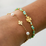 bracelet pearl and clover