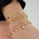 double bracelet with heart charm