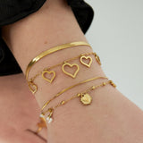 double bracelet with heart charm
