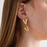 double heart earrings