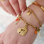 link bracelet with large charms