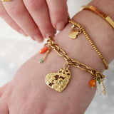 link bracelet with large charms