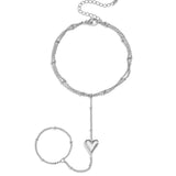 14K Gold Plated Stainless Steel Hand Chain Heart Simple Daily Simple Series Women's jewelry