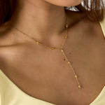 Y-line necklace with stones